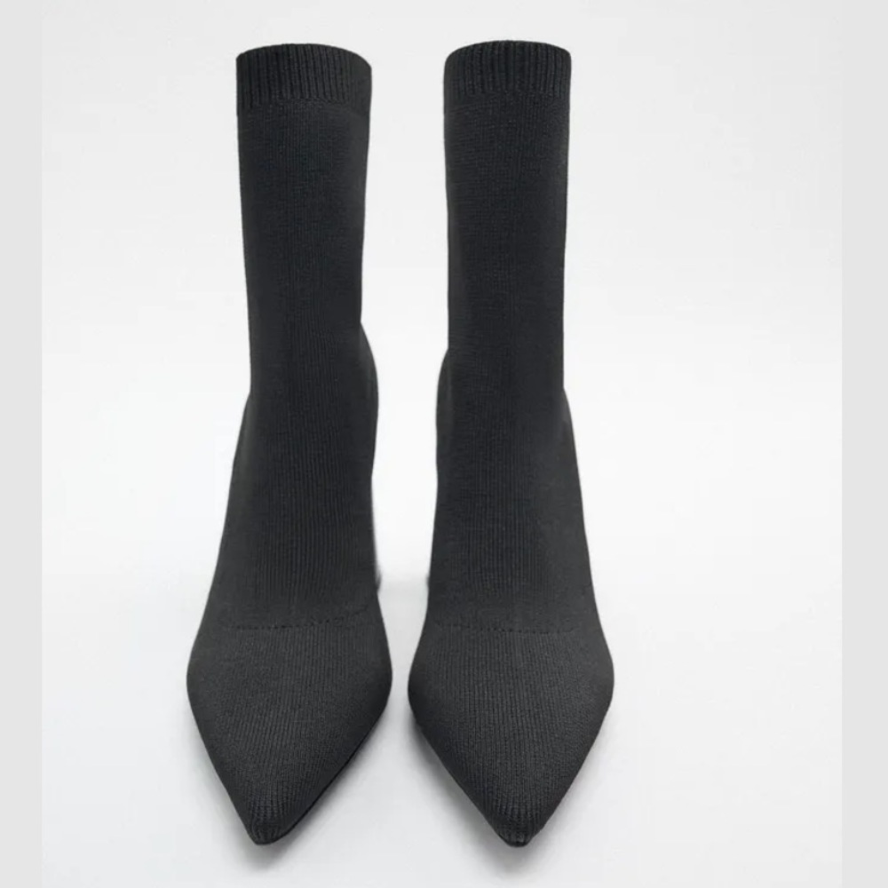 ZARA FABRIC HEELED ANKLE BOOTS SZ 9 EU 40 - Picture 4 of 12